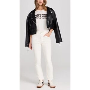 MOTHER The Tomcat Ankle Jeans Cream Puffs Ivory Button Fly Straight Leg Size 26